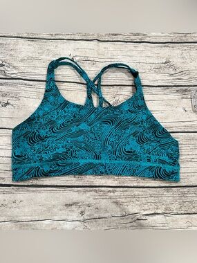 Lululemon Energy Bra in Teal & Black Patterned Size 12